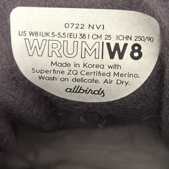 ALLBIRDS Women's Wool Runner-Up Mizzle Medium Light Grey Size 8 New Box - Picture 8 of 11